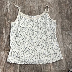 Pink Rose Cream and Blue Floral Camisole